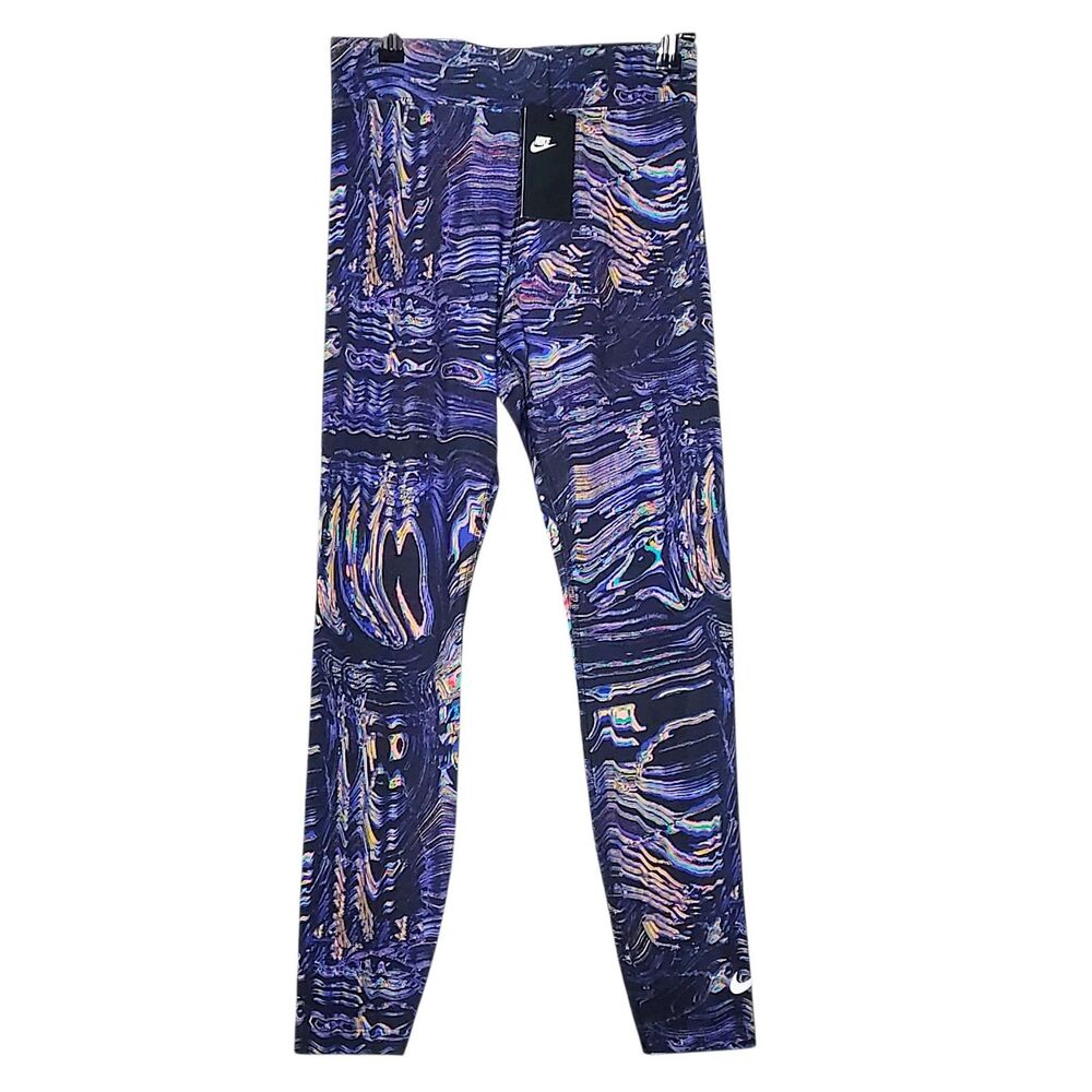 Nike Women M Psychedelic Oil Slick Glitch Dopame High Waist Tight Leggings NWT